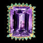 44 CT Amethyst & Emerald Ecstasy Ring