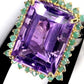44 CT Amethyst & Emerald Ecstasy Ring