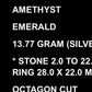 44 CT Amethyst & Emerald Ecstasy Ring