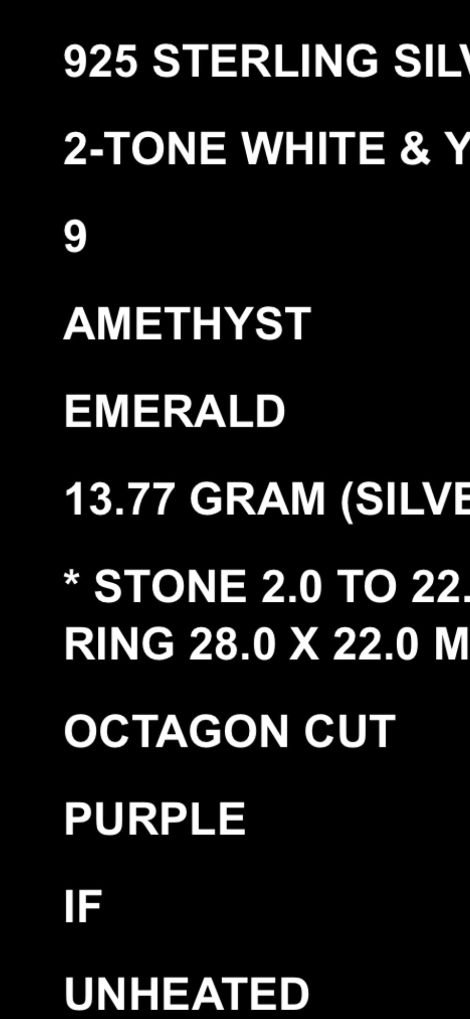 44 CT Amethyst & Emerald Ecstasy Ring