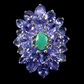 Exquisite Genuine Emerald & Tanzanite Ring