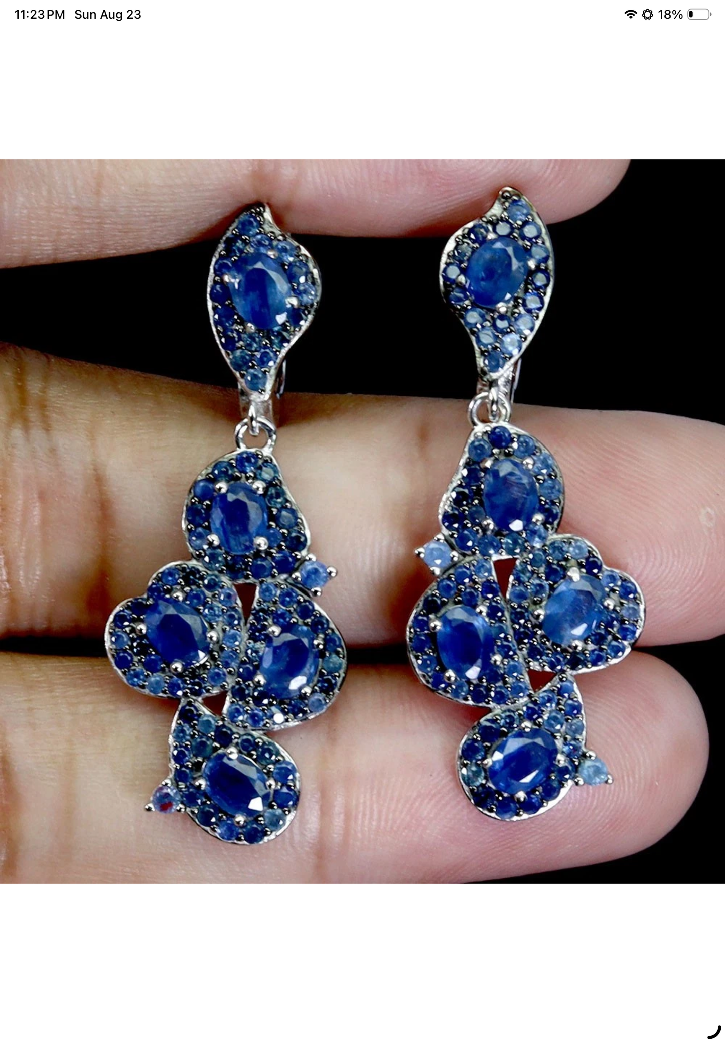 Enchanting Genuine Sapphire Earring