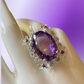 Genuine 17 CTW  Amethyst, Sapphires & Topaz Ring