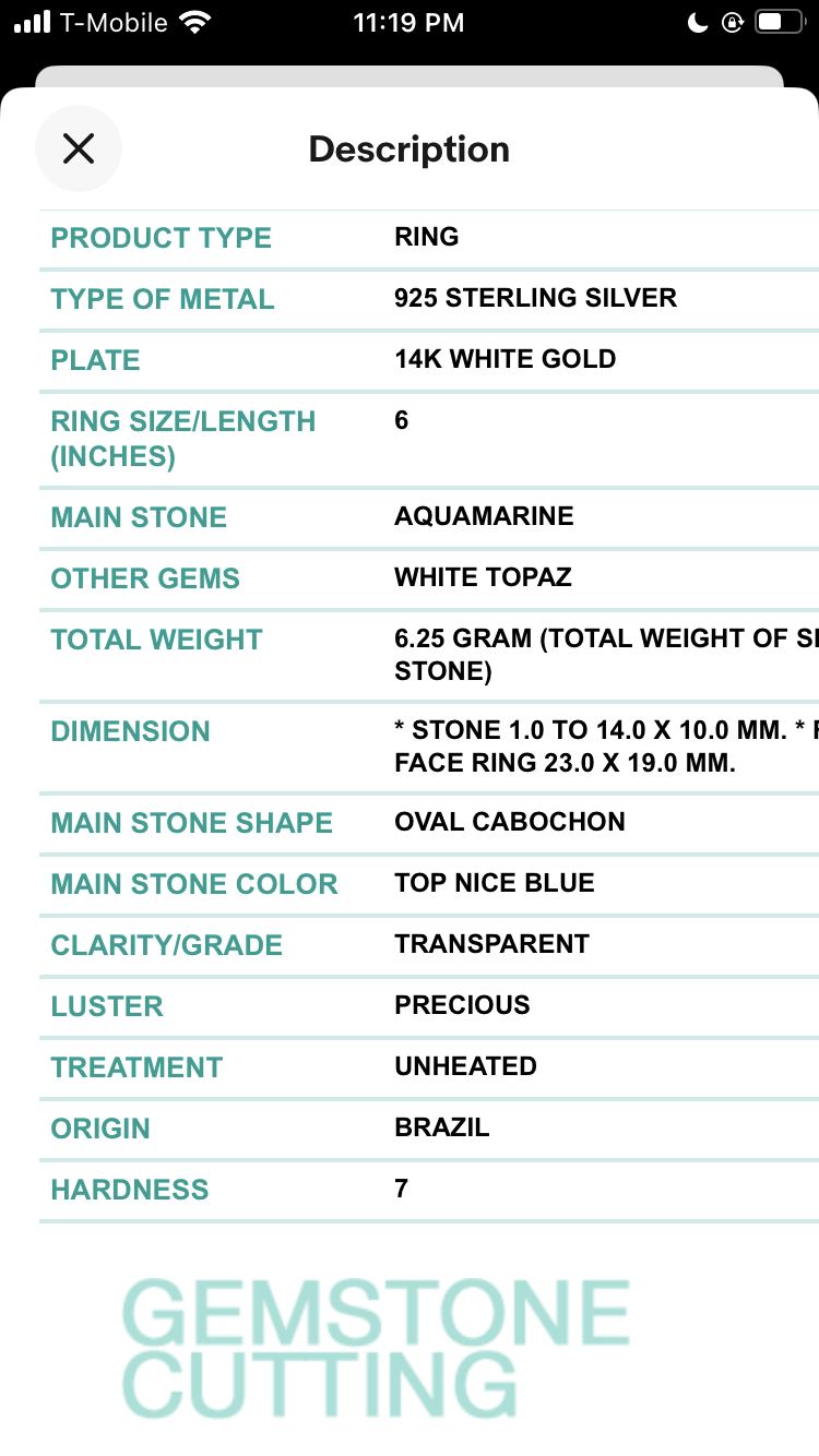 Rare 14mm by 10mm genuine Aquamarine Cabochon encrusted with Marquee shaped faceted Aquamarines