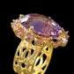 Genuine 20 CTW Amethyst with Tourmalines