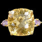 Exceptional fancy faceted cut, Genuine Citrine Ring