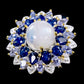 Mysterious Genuine AA+ Quality Moonstone, Sapphire & Tanzanite Ring