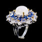 Mysterious Genuine AA+ Quality Moonstone, Sapphire & Tanzanite Ring