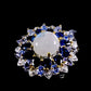 Mysterious Genuine AA+ Quality Moonstone, Sapphire & Tanzanite Ring