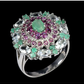 Genuine Emerald & Aquamarines Ring