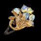 Genuine Fiery Opal Peacock Ring