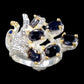 Unique Genuine Sapphires Peacock Ring