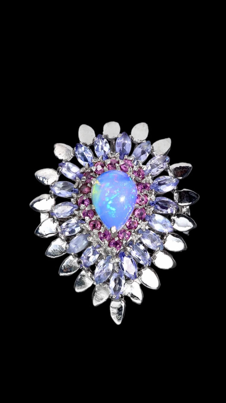 Genuine Fiery Opal & Tanzanite 💍