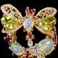 Breathtaking Genuine Opal & Peridot Firefly Ring