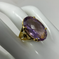 Genuine Amethyst 24 CTW Ring Unusual Marquee Checkerboard Faceted