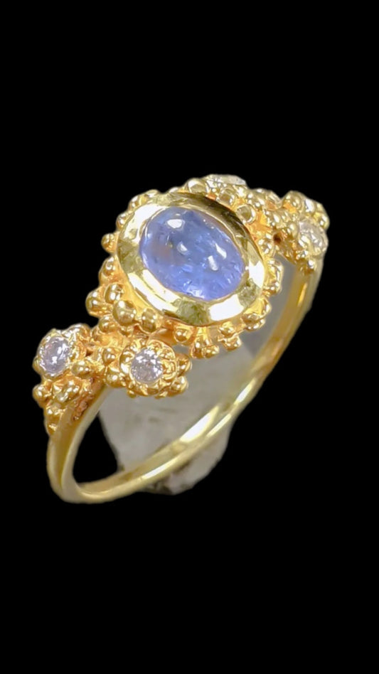 Special Dainty Genuine Tanzanite Ring