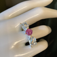 Genuine Pink Ruby & Blue Topaz Ring