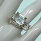 Genuine Natural Rare Aquamarine, Contemporary Emerald Cut, 10mm by 8mm