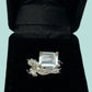 Genuine Natural Rare Aquamarine, Contemporary Emerald Cut, 10mm by 8mm