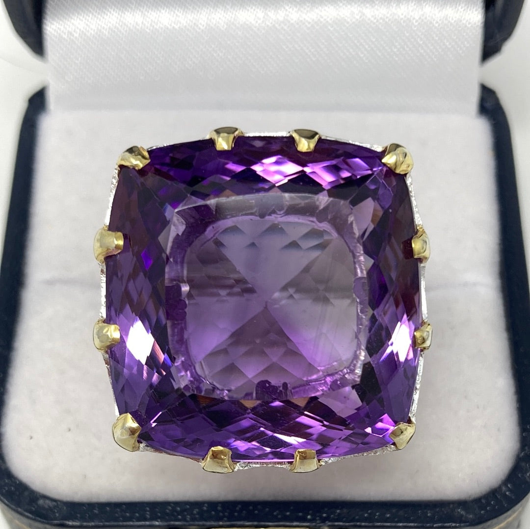 Reserved For Victoria ⭐️Massive 45+ CTW Genuine Amethyst Ring