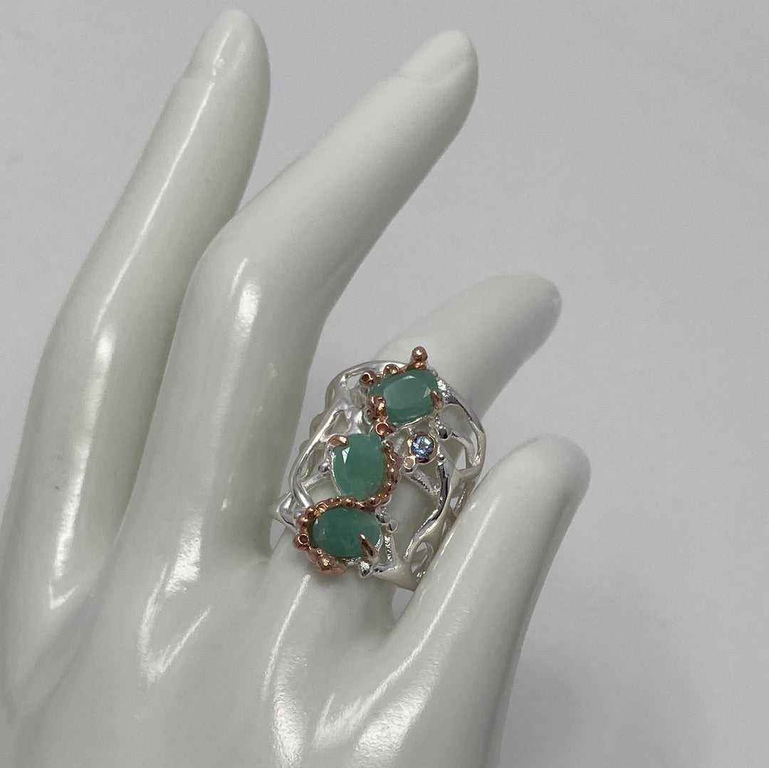 Artistic Genuine Emerald Ring