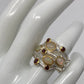 Fabulous Genuine Opal and Garnet Band Ring Band Ring