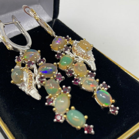 Awe Inspiring Genuine Opal Earrings