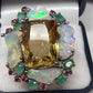 Masterpiece Genuine Citrine, Opal & Emerald Ring