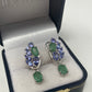 Genuine Emerald & Tanzanite Earrings