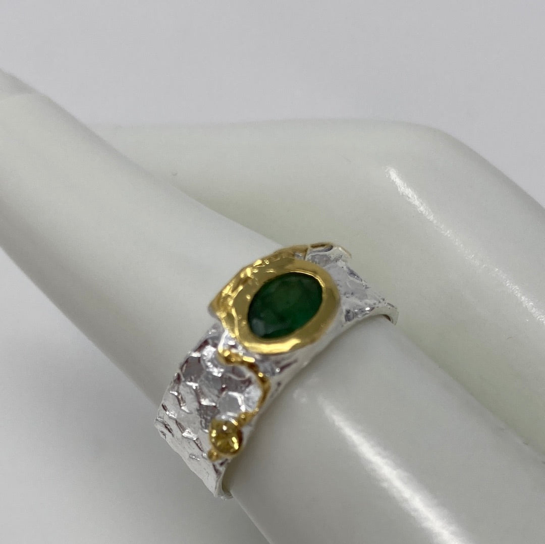 Dainty Genuine Emerald Ring