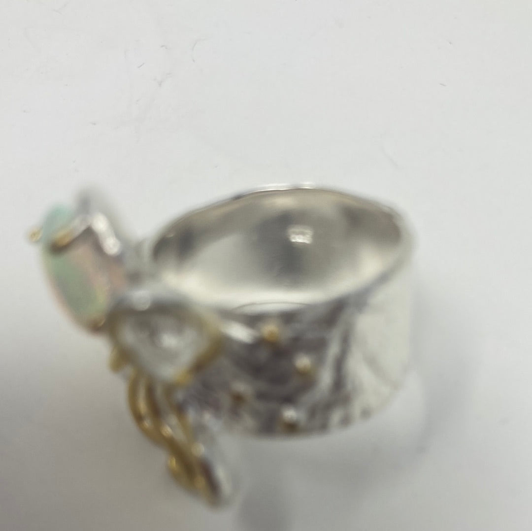 Genuine Fiery Opal Octopus Ring
