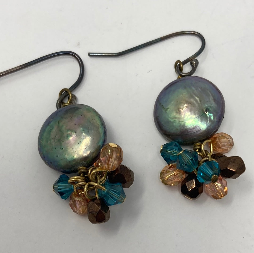 Genuine Peacock Pearl Earrings