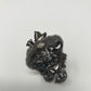 Bougie Genuine Black Opals & Emerald Ring