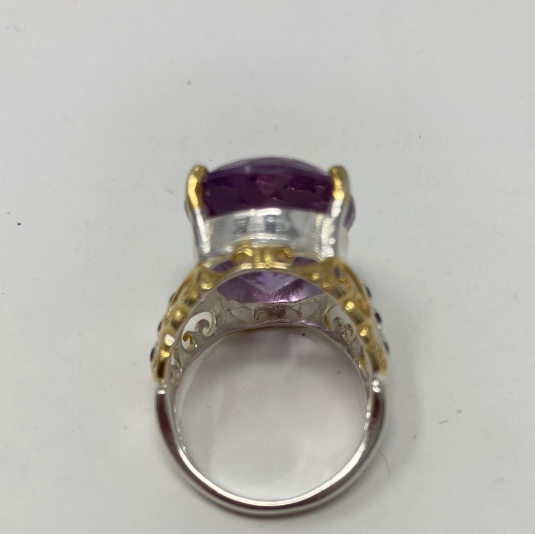 Outstanding 20+ CTW Genuine Amethyst Ring