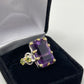 Emerald Cut Genuine 17 CTW Amethyst Ring