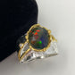 Genuine Natural Black Opal Ring