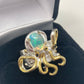 Genuine Fiery Opal Octopus Ring