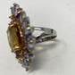 HOLD VICTORIA 18+CTWGenuine Citrine & Tanzanite Ring