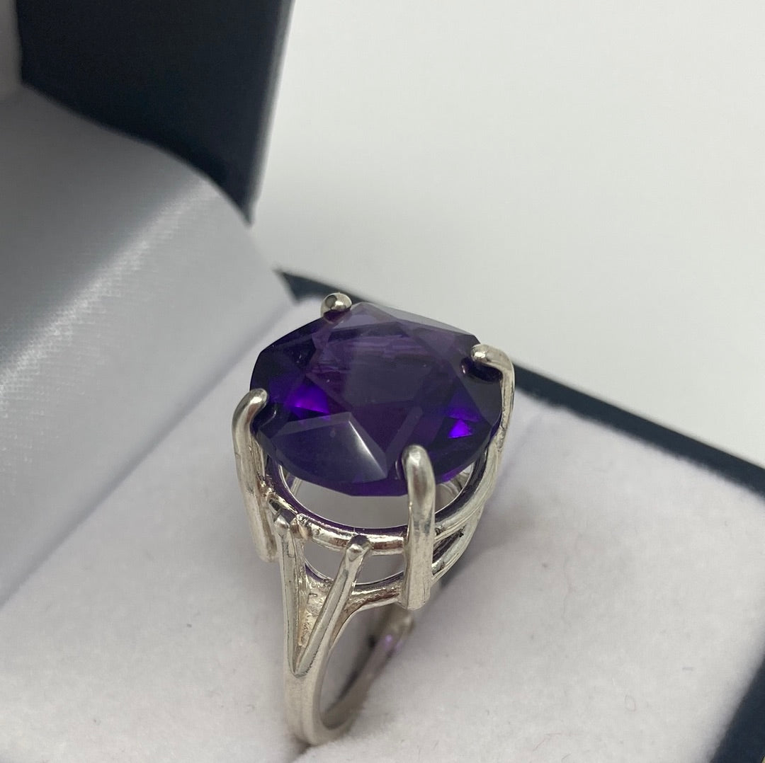 Rare Star Of David Genuine Amethyst Ring