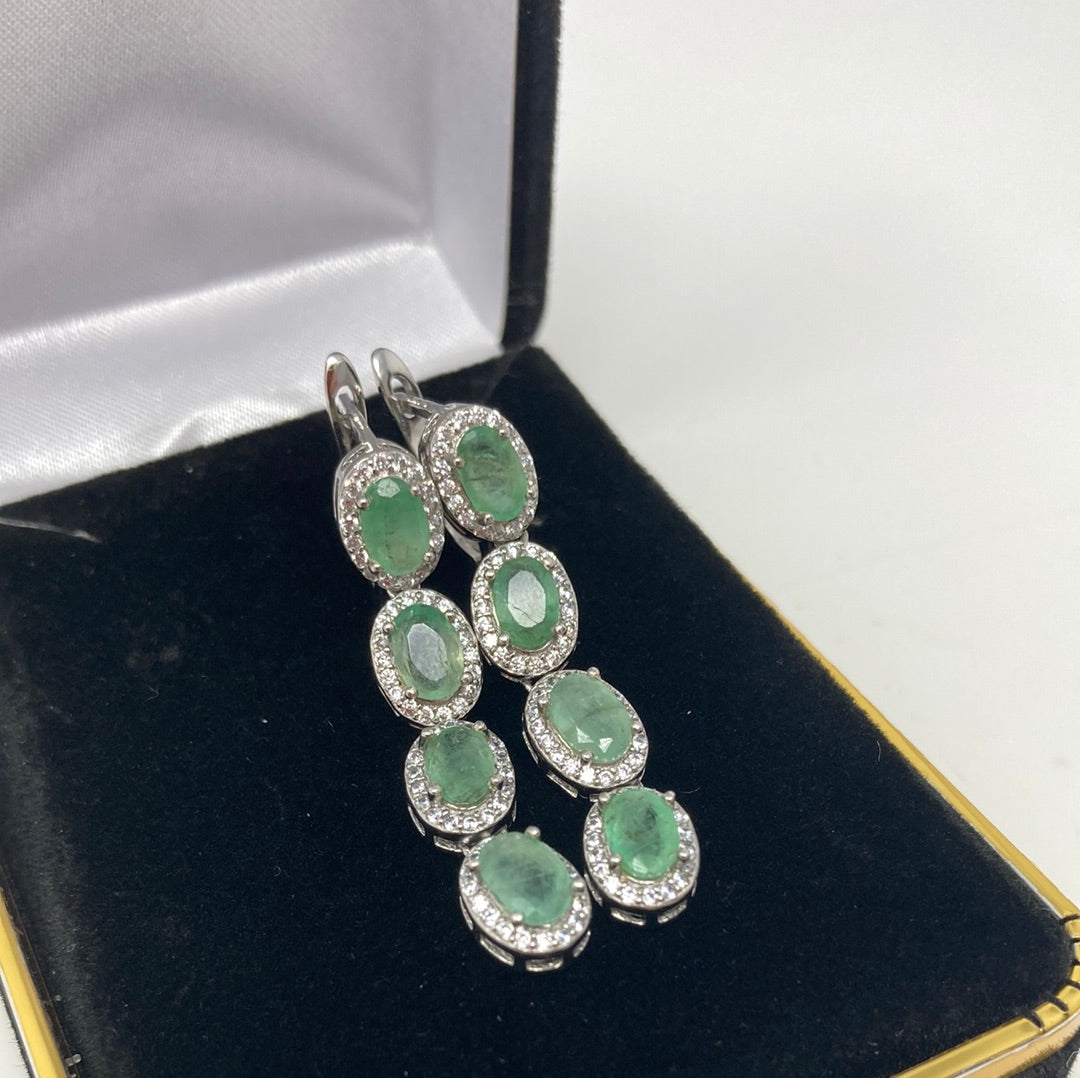 Enchanting Genuine Emerald Earrings