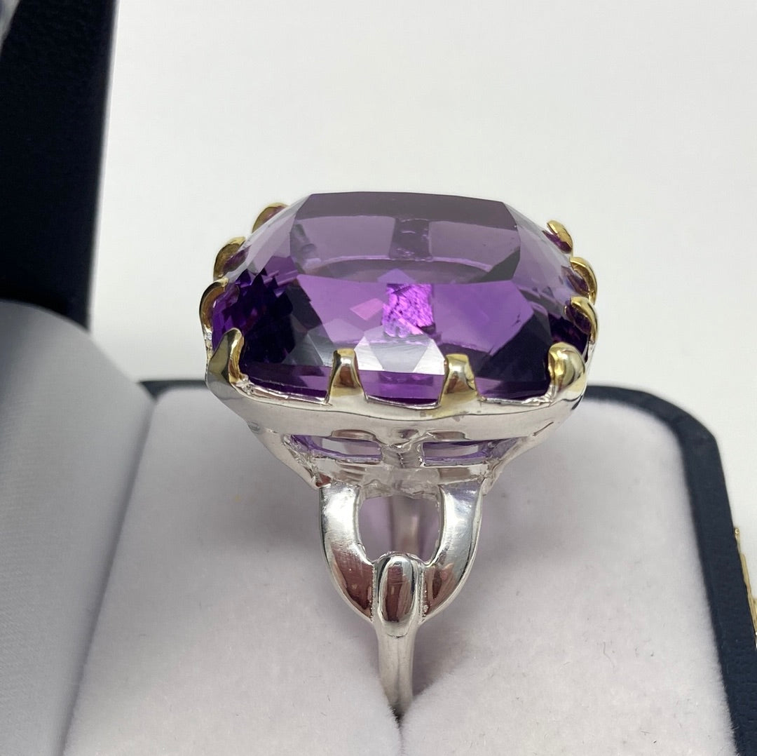 Reserved For Victoria ⭐️Massive 45+ CTW Genuine Amethyst Ring