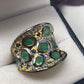 Genuine Emerald Artistic Contemporary Ring