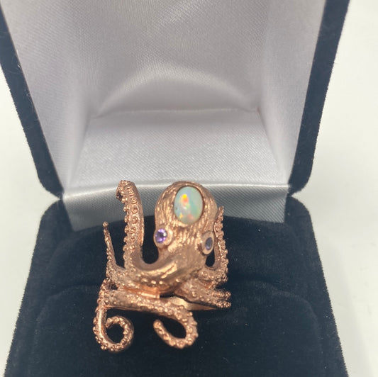 Genuine Opal Octopus Ring