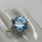 Rare Star Of David Genuine Blue Topaz Ring