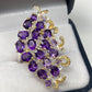 Cascading Genuine Amethyst Ring