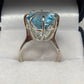 Rare Star Of David Genuine Blue Topaz Ring