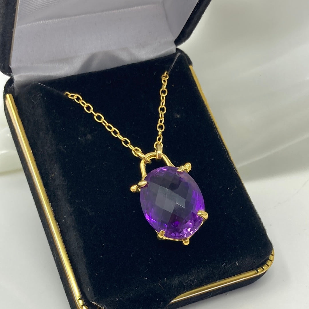 Alluring Genuine 24 CTW Amethyst Pendant