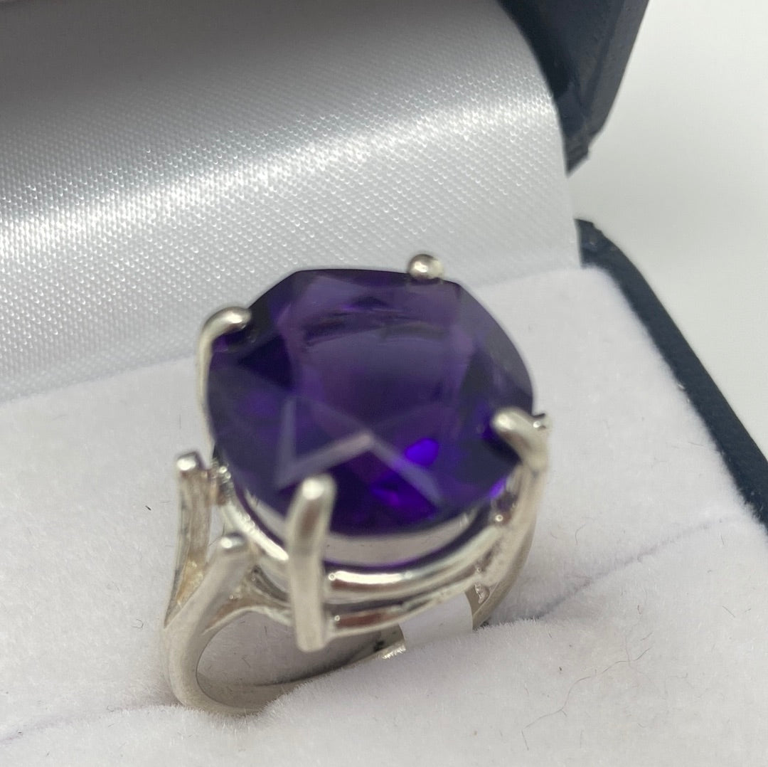 Rare Star Of David Genuine Amethyst Ring