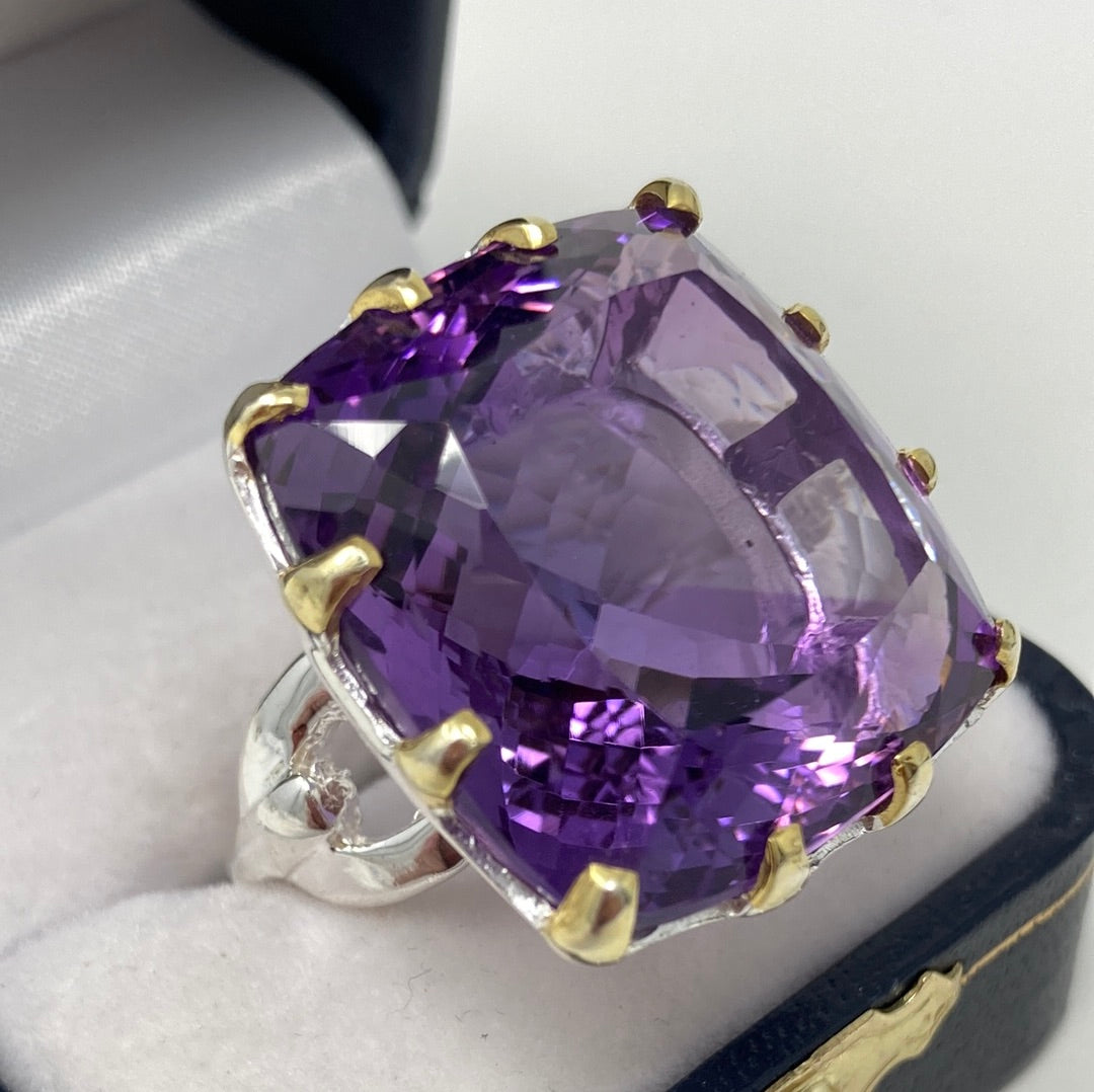 Reserved For Victoria ⭐️Massive 45+ CTW Genuine Amethyst Ring