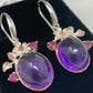 Exquisite  Genuine Amethyst & Tourmaline Earrings